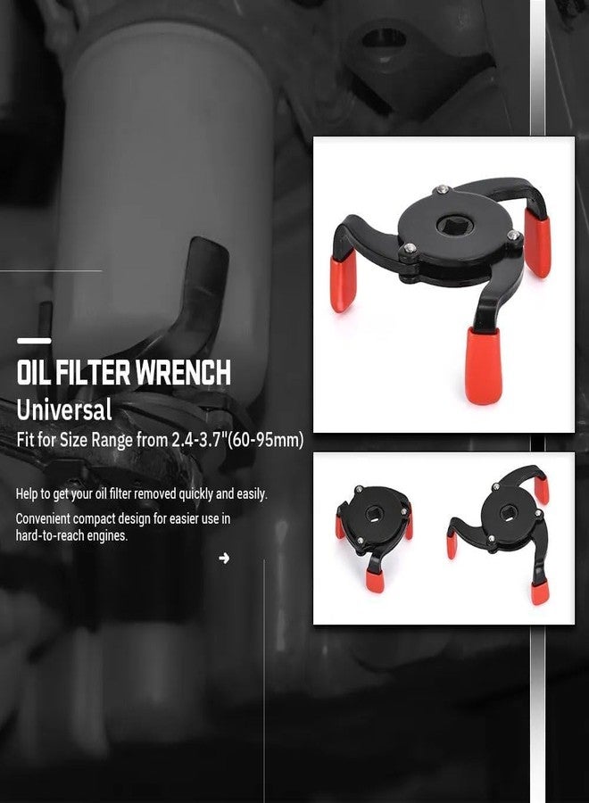 ESTAMINE Universal Oil Filter Wrench Tool Adjustable Oil Filter Spanner, Universal Oil Filter Remover, High Hardness Durable 3/8in Square Socket Tool Buckle for Most Car Models 3/4in Wrench - Image 5